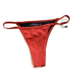 Somerfield Swim ribbed bikini bottom in clay/rust terracotta color